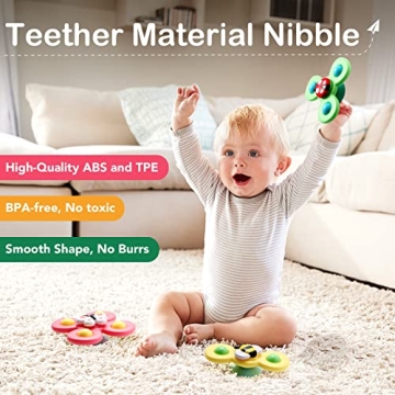 Colorful Hooku Baby Bath Spinner Toy for Sensory Play
