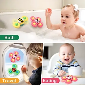 Colorful Hooku Baby Bath Spinner Toy for Sensory Play