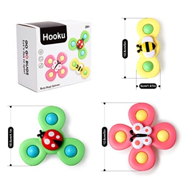 Colorful Hooku Baby Bath Spinner Toy for Sensory Play
