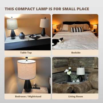 PoKat 20.25'' Table Lamps Set of 2, Bedside Lamp for nightstand, Small Farmhouse Lamps for Bedroom, ...
