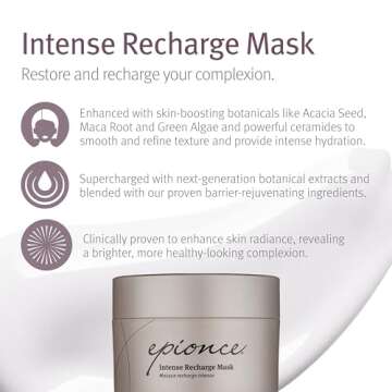 Epionce Intense Recharge Mask - Anti-Aging Clay Face Mask for All Skin Types, Hydrating Mask with Ka...