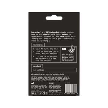 Starface Black Star BIG PACK, Hydrocolloid Pimple Patches, Absorb Fluid and Reduce Redness, Cute Sta...