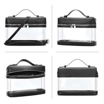 KKXIU Trendy Clear Purses for Women Stadium Approved Transparent Small Crossbody See Through Bags for Concerts Sports (Black)