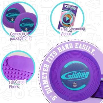 Gliding Discs for Working Out - Exercise Sliders for Carpet Floors 1 Pair, Authentic Workout Sliders Disc for Full Body Resistance Workout, Includes Printed Manual for Fitness Trainers