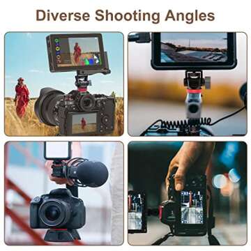 EMART Metal Camera Monitor Mount Holder- Locking Knob & Cold Shoe for 5 / 7inch Field Monitor, Suppo...