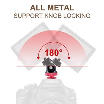 EMART Metal Camera Monitor Mount Holder- Locking Knob & Cold Shoe for 5 / 7inch Field Monitor, Support Tilt and Swivel, Adjustable for Camera, Video Shooting, Photography