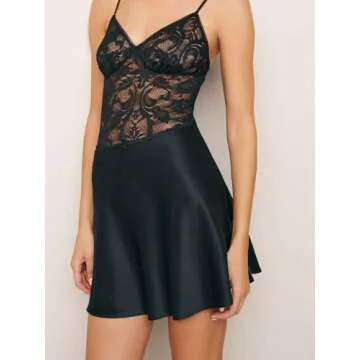 NEXLOMOS Women's Elastic High Waisted Satin Solid Color Casual Mini Skirts (Black,L)