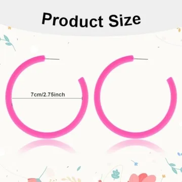 Vibrant Hot Pink Hoop Earrings for Retro Style Lovers