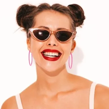 Vibrant Hot Pink Hoop Earrings for Retro Style Lovers