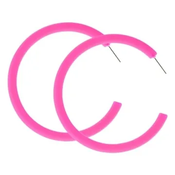 Vibrant Hot Pink Hoop Earrings for Retro Style Lovers