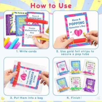 LACCHOUFEE Valentines Day Gifts Cards for Kids, 28 Pack Greeting Cards with Pop Tubes for Classroom Gift Exchange, Stress Fidget Toys Bulk Toys for School Class Preschool Valentines Kids party favors