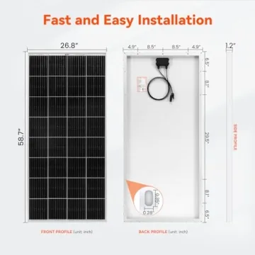 RICH SOLAR 200W High Efficiency Solar Panel for RV