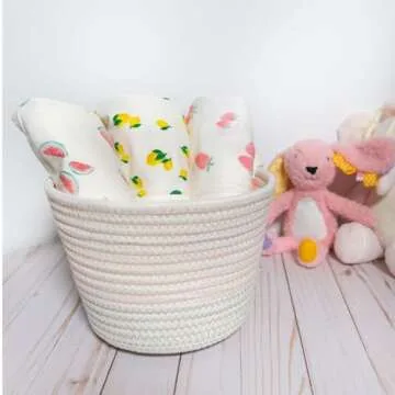 Happiest Baby SNOO Sleep Sack - 100% Organic Cotton Baby Swaddle Blanket - Doctor Designed Promotes Healthy Hip Development (Ivory Strawberries, Medium)