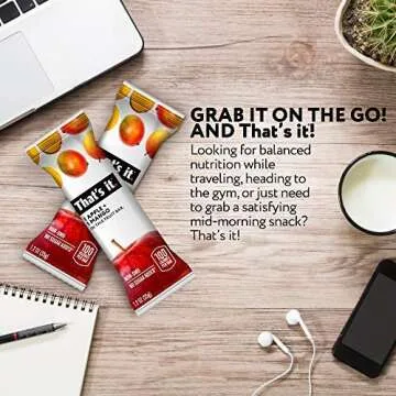 That's it. Apple + Mango 100% Natural Real Fruit Bar, Best High Fiber Vegan, Gluten Free Healthy Snack, Paleo for Children & Adults, Non GMO No Sugar Added, 12 Count (Pack of 1)
