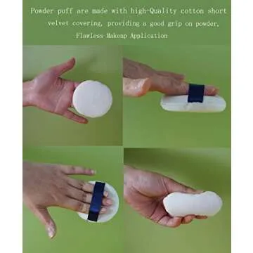 Powder Puff - 3.15 Inch Ultra Soft Washable Velour Makeup Powder Puffs for Face Powder, Setting powder, Body powder, Loose Powder, Other powders
