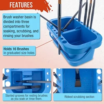 U.S. Art Supply 16 Hole Brush Washer - Perfect for Artists