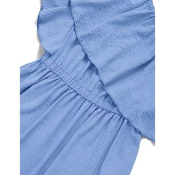 ZESICA Summer Boho One Shoulder Ruffle Dress