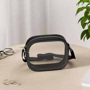 KETIEE Clear Bag Stadium Approved, Clear Crossbody Bag Clear Purse for Women See Through Clear Handb...