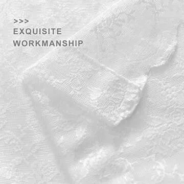 FINECITY Lace Curtains 36 Inch Length - Country Rose Floral Patterned White Lace Kitchen Curtains, Scalloped Macrame Sheer Short Lace Tier Curtains for Small Windows, 25 x 36 Inch, 2 Panels, Off White