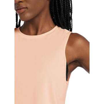 BALEAF Workout Tops for Women Crop Tank Top Quick Dry Athletic Gym Exercise Sleeveless Shirts Muscle Yoga Loose Fit Pink S