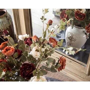 Soyizom Unique Shabby Chic White Rustic Ceramic Vase, 17cm Height, Suitable for Tabletop, Kitchen, Office, Living Room Decoration