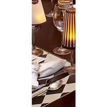 di Potter CH113 Paris Design Reversible Paper Placemat, Parchment and Black, 12" x 16-1/4" (Pack of 24)