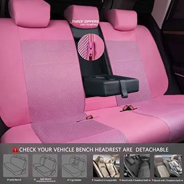 Stylish CAR PASS Pink Leather Seat Covers - Universal Fit