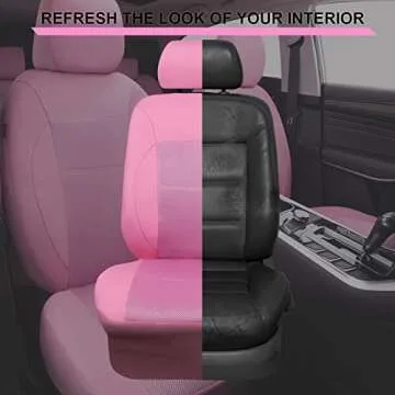 Stylish CAR PASS Pink Leather Seat Covers - Universal Fit