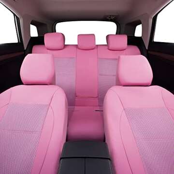 Stylish CAR PASS Pink Leather Seat Covers - Universal Fit