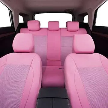 Stylish CAR PASS Pink Leather Seat Covers - Universal Fit