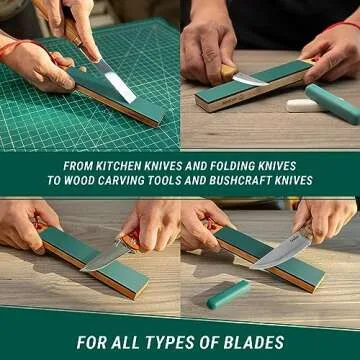 BeaverCraft Leather Knife Strop - Dual-Sided Sharpening Kit