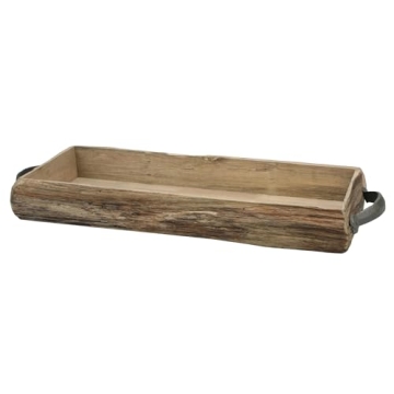 Rustic Stonebriar Rectangle Natural Wood Bark Serving Tray