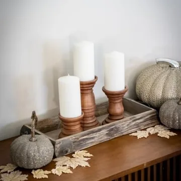 Natural Wood Bark Serving Tray with Metal Handles