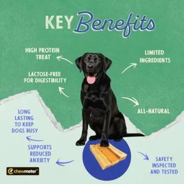 Chewmeter Himalayan Yaky Cheese Chew, 100% Natural, Long Lasting, Gluten Free, Healthy & Safe Dog Tr...