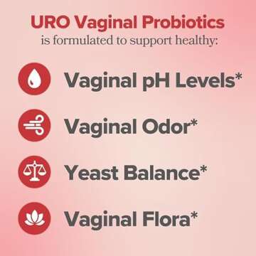 URO Vaginal Probiotics for Women pH Balance with Prebiotics & Lactobacillus Blend - Womens Health Su...