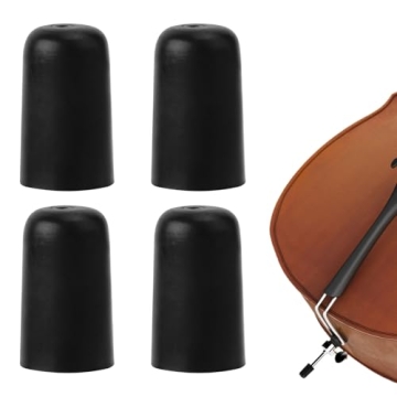 4pcs Cello Endpin Rubber Tip, Black Cello Endpin Stopper Cello Rock Stopper the Original Slipstop Ho...