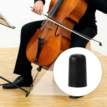 4pcs Cello Endpin Rubber Tip, Black Cello Endpin Stopper Cello Rock Stopper the Original Slipstop Holder Endpin Rubber Tip Plug Cello End Pin Cap Protector for Cello Practice Performance