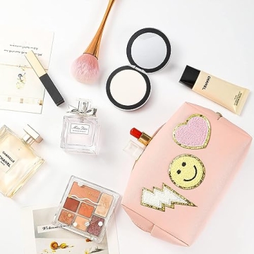 WALONER Waterproof Preppy Makeup Bag for Women and Girls