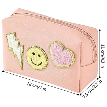 WALONER Waterproof Preppy Makeup Bag for Women and Girls