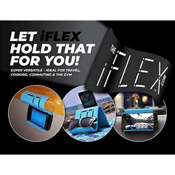 iFLEX Adjustable Cell Phone Stand and Tablet Stand for Work and Home – Flexible Phone Holder is The Perfect iPhone Stand for Video Calls and Holds Any Device