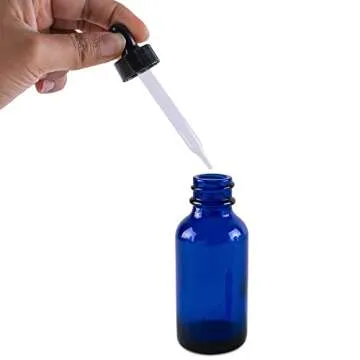 1oz Cobalt Blue Glass Bottles with Dropper – 6 Pack