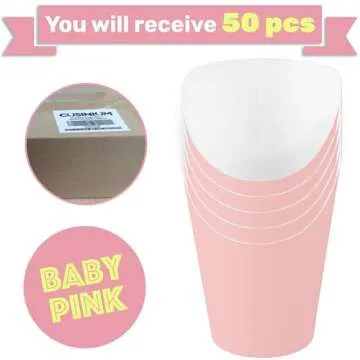 CUSINIUM 50-Pack Pink French Fry Cups for All Occasions