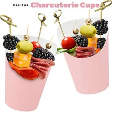 CUSINIUM 50-Pack Pink French Fry Cups for All Occasions