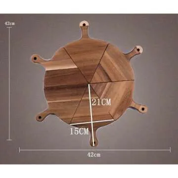 Loticy 12" Bamboo Pizza Plate Set - 7 Plates Total