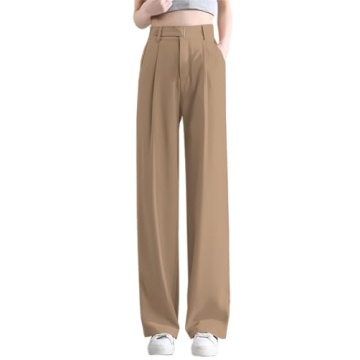 Betusline Women's Wide Leg High Waisted Office Dress Pants