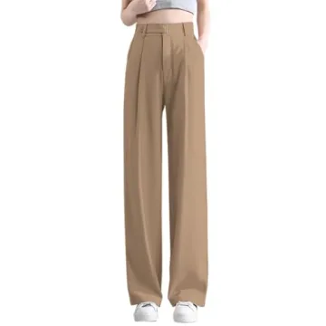 Betusline Women's Wide Leg High Waisted Office Dress Pants