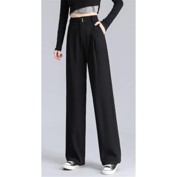 Betusline Women's Wide Leg High Waisted Office Dress Pants