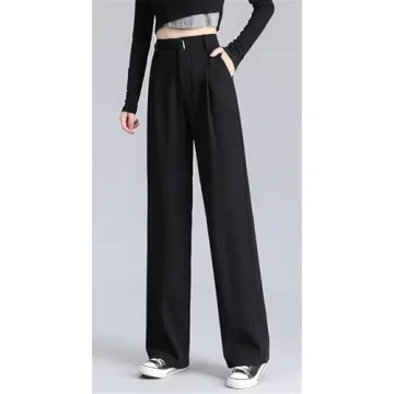 Betusline Women's Wide Leg High Waisted Office Dress Pants