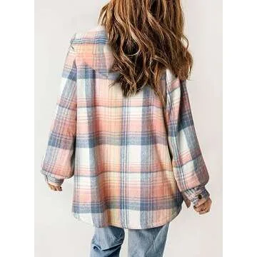 Stylish Dokotoo Women's Plaid Hooded Jacket for Winter Wear