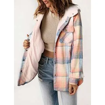 Stylish Dokotoo Women's Plaid Hooded Jacket for Winter Wear